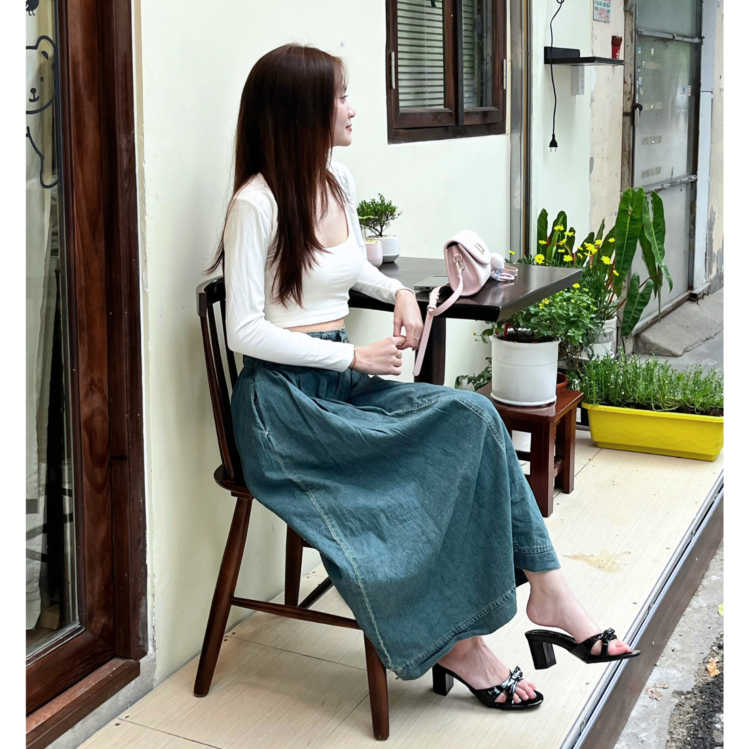 Guốc Nữ Quai Nơ Gót Vuông 5cm Thời Trang - Ảnh 12