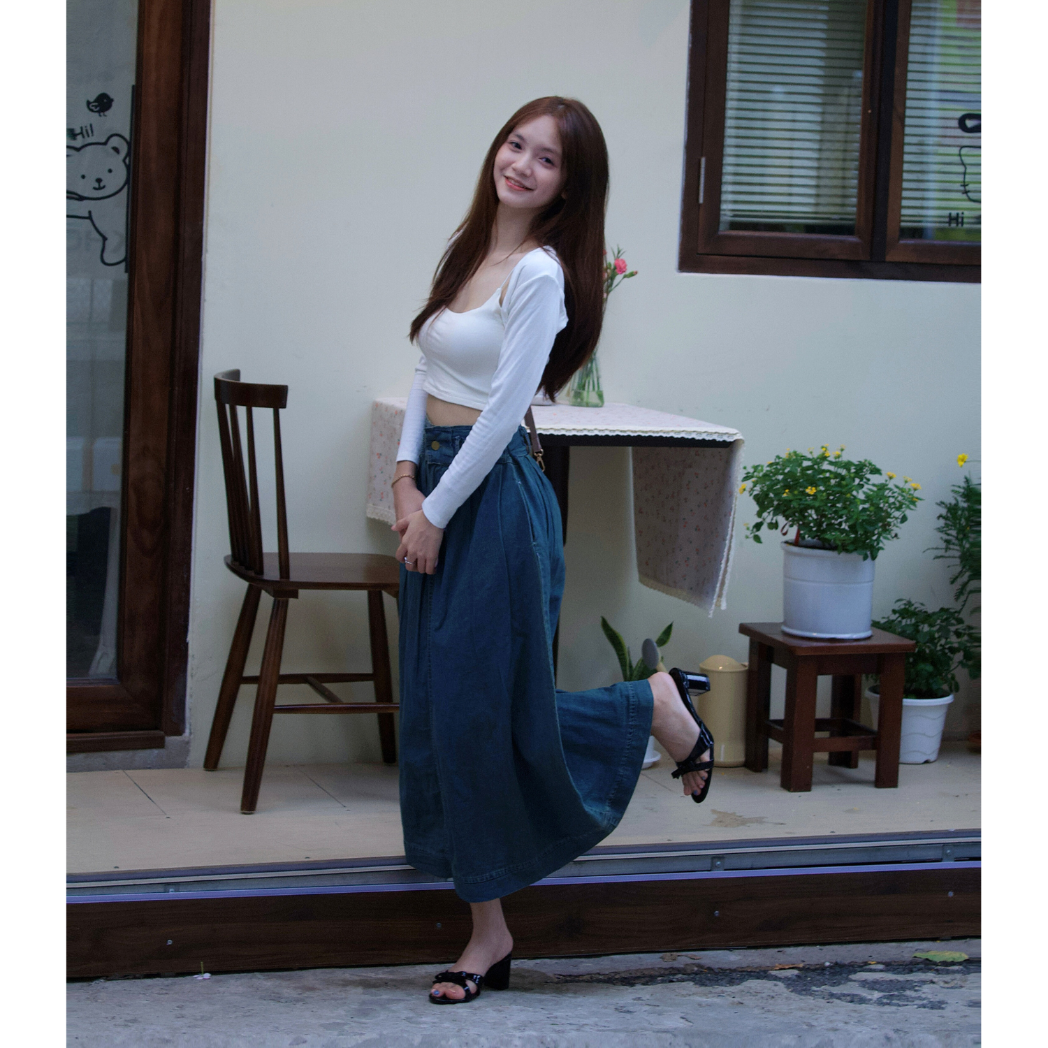 Guốc Nữ Quai Nơ Gót Vuông 5cm Thời Trang - Ảnh 13